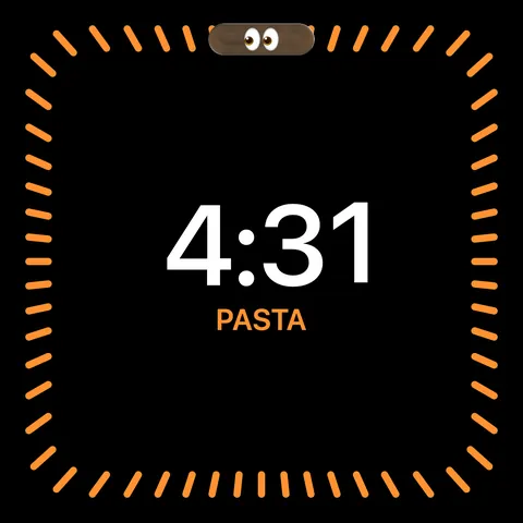 Timers app: 4:31, pasta