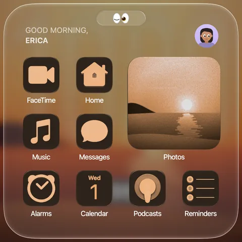 Tinted Home Screen with icons in one tone